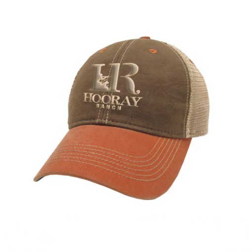 HR007 Legacy Brown Orange Embroidered Trucker Hat Hooray Ranch Online Store Kansas Hunting Experience 0001